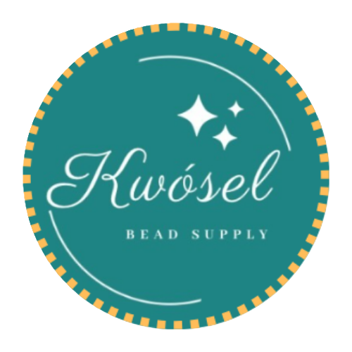 Logo has yellow dots as the border of the circle and within the circle is Kwosel Bead Supply